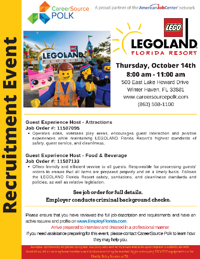 Legoland hiring sales